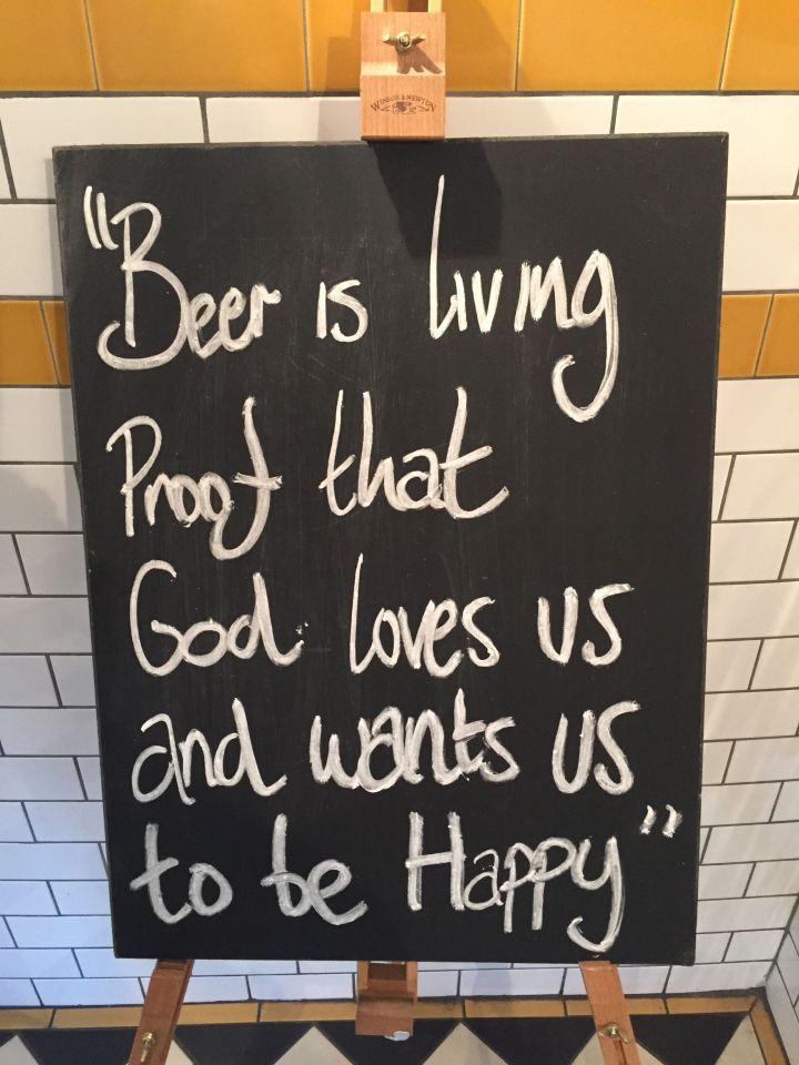 A lovely sentiment at a very nice little pub.