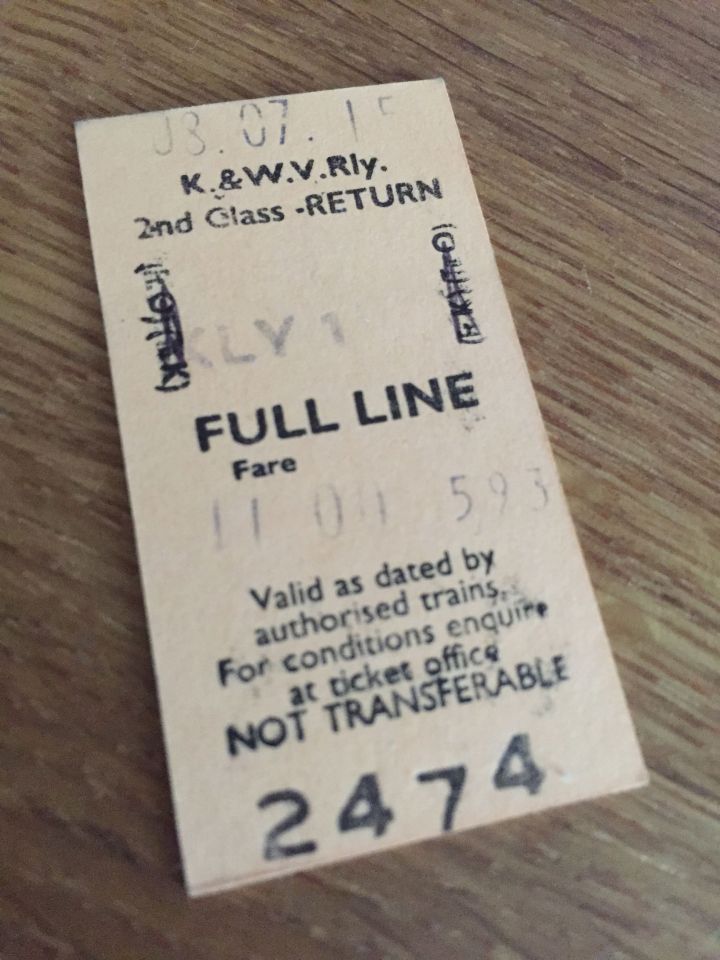 K and WV Railway ticket