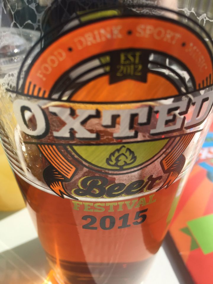 Oxted Beer Festival glass.