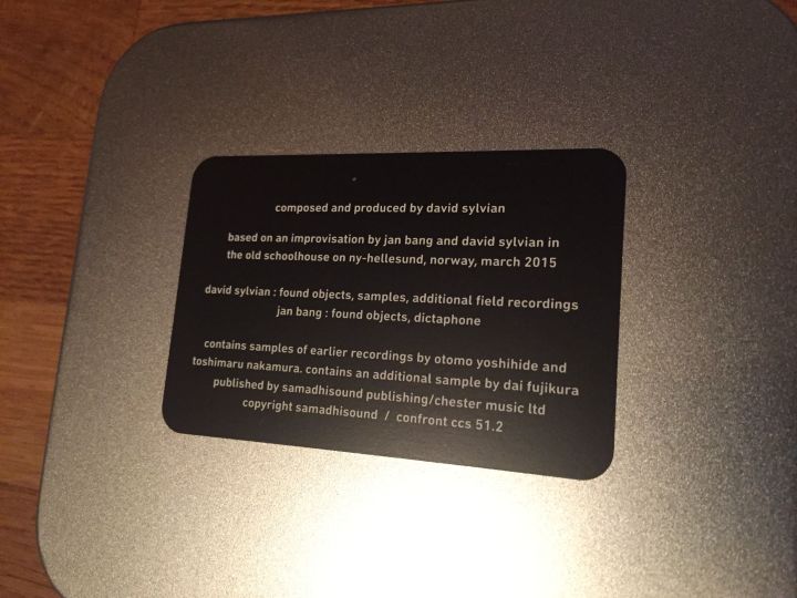 David Sylvian's Playing the Schoolhouse - Back