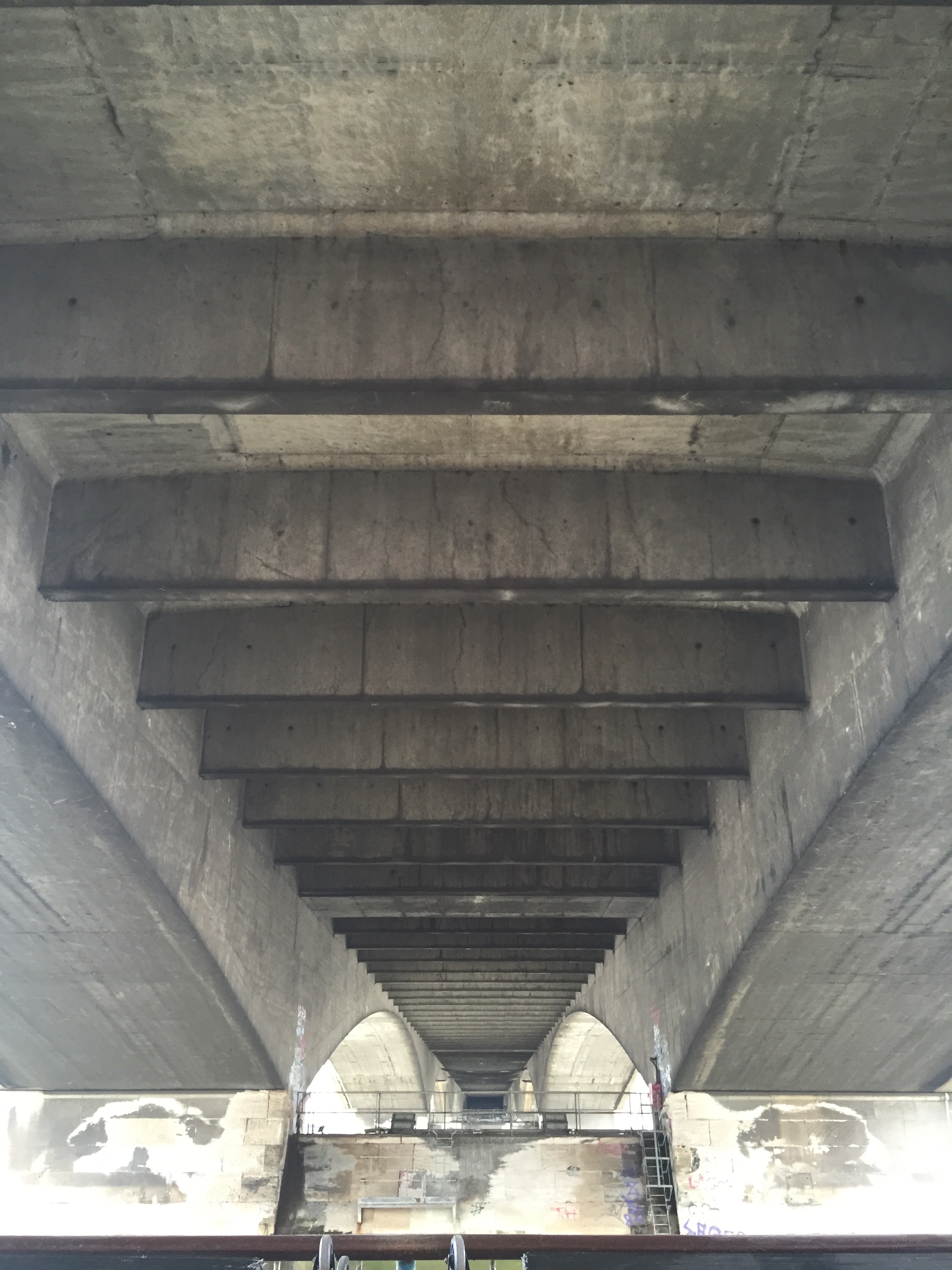 Underneath a bridge